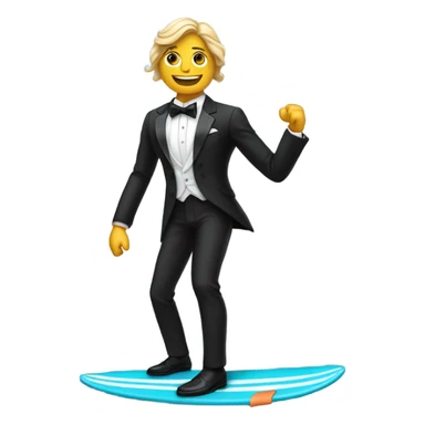 Surfer in tuxedo sticker