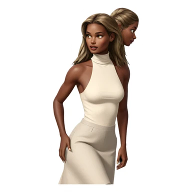 realistic portrait of dark-skinned girl sticker