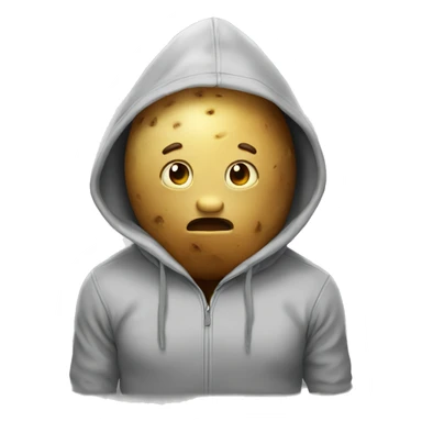 potato wearing hoodie sticker