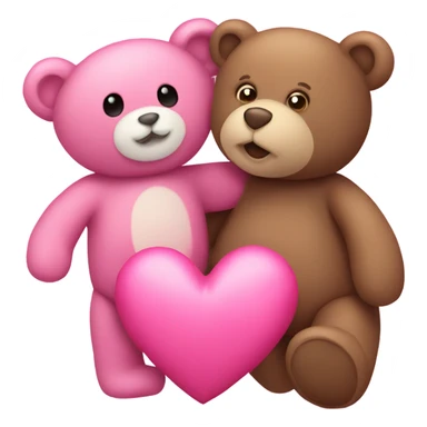 pink heart and teddy bear sticker