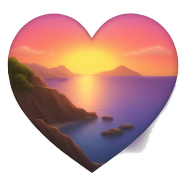 Sunset in a heart  sticker