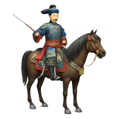 Chinese Qing dynasty general on horse sticker
