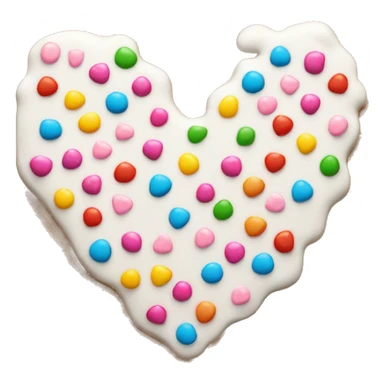 Heart shaped gingerbread cookie with icing and sprinkles sticker