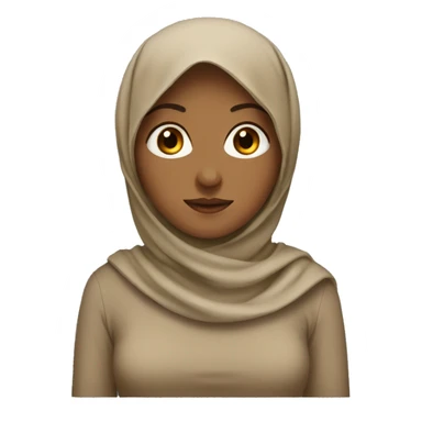 Back woman wearing a tan hijab sticker
