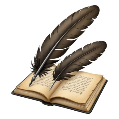 feather quill writing in a book sticker