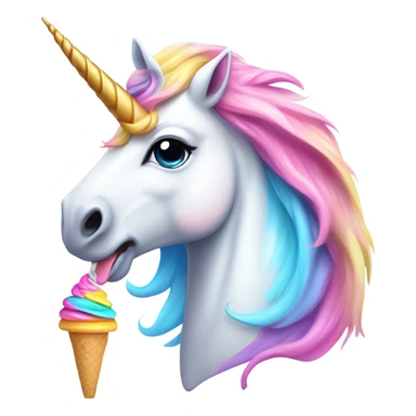 Unicorn with an ice cream  sticker