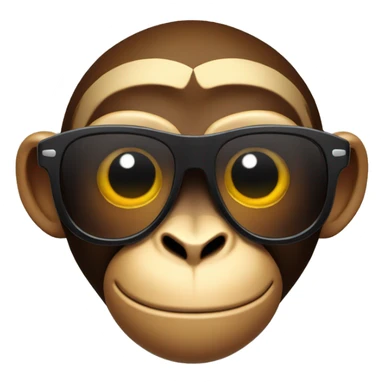 a monkey with sunglasses, backlit by sun sticker