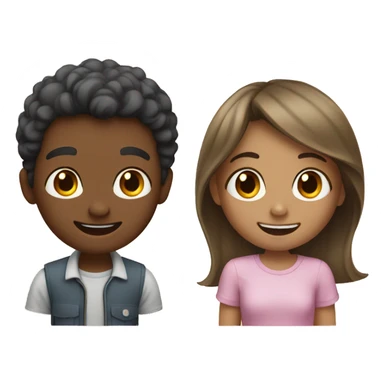 boy and girl having fun together sticker