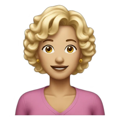 Older Woman blond semi curl hairs sticker