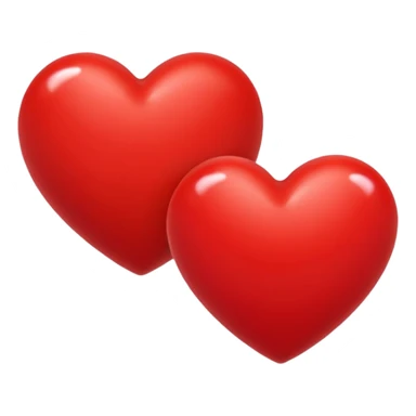 small red heart next to big red heart sticker