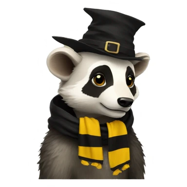 hufflepuff badger with hogwarts scarf sticker