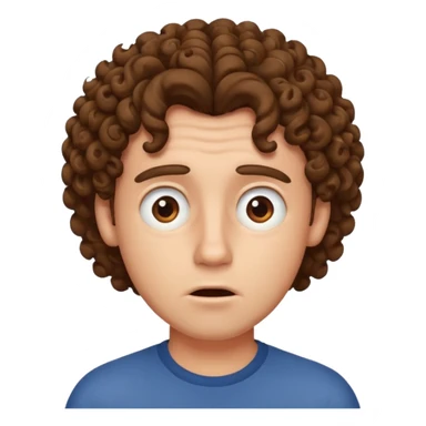 Guy with curly brown hair acting confused  sticker