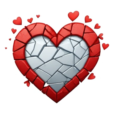 Crushed heart sticker