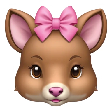 a doe with a pink bow on her head sticker