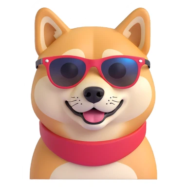 shiba inu, wearing sunglasses sticker