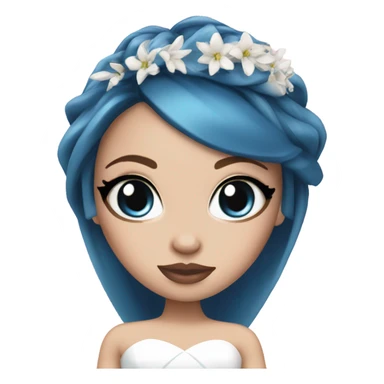 Bratz, bride, pink hair, white skin, blue almond cat eyes sticker