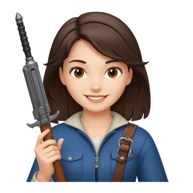 Fille brune clean girl avec une arme  sticker