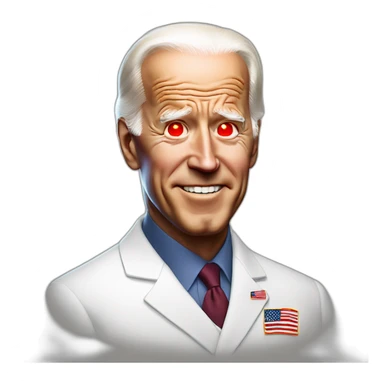 joe biden with glowing red eyes sticker