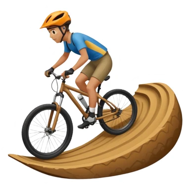 Pumptrack track and rider riding a hilly on the backwheel sticker