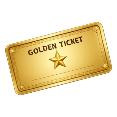 A Golden Ticket with a Star sticker