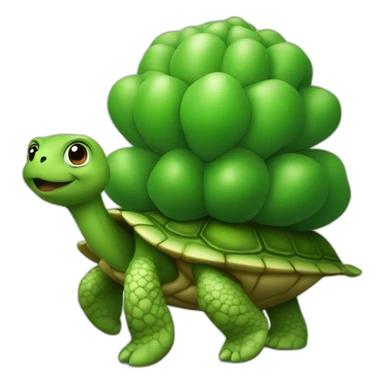 turtle carrying big garlic on back sticker