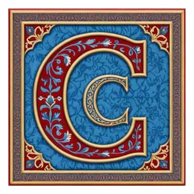  letter c made out of persian carpet texture sticker