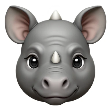 cinematic-noble-baby-rhinoceros-portrait-emoji,slate-grey-hide--poised-and-regal,-with-a-massive,-powerful-build-and-a-thick,-deep-set-soulful-piercing-eyes,-simplified-yet-sharp-and-sophisticated-features,-highly-detailed,-large-black-eyes, zoomed out showing shoulders sticker