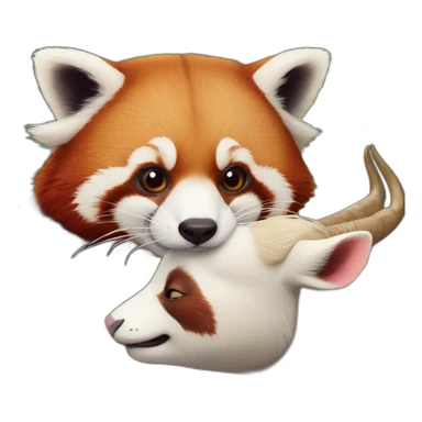 red panda with its best friend the goat sticker