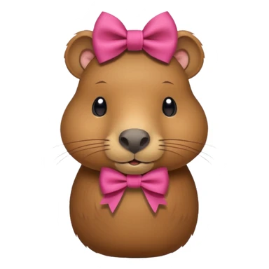 Capybara wearing a bow sticker