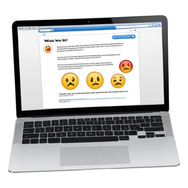 Website on laptop shows error sticker