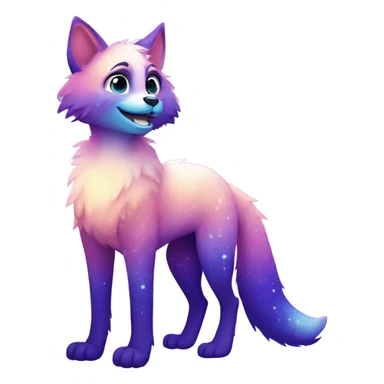 gradient-Sparkle-nebula-fursona anthropomorphic furry full body sticker
