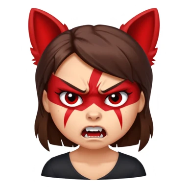 Angry Brunette girl with red yorkie  sticker