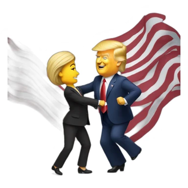 Trump qui danse avec Bob Lennon  sticker