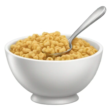 A bowl of cereal and a spoon sticker