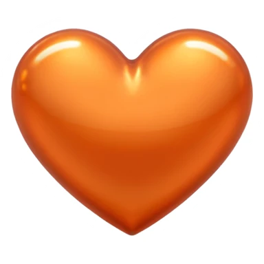 glossy orange metallic heart sticker