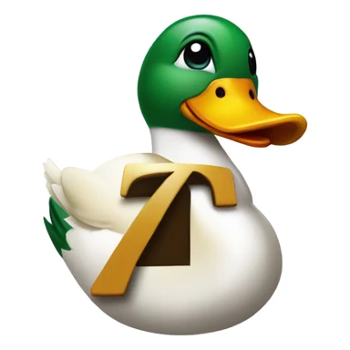 Duck holding a number 7 sticker