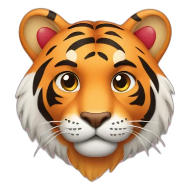 Tiger with hearts sticker