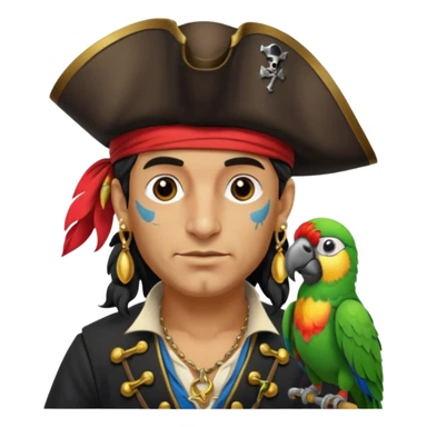pirate and parrot sticker