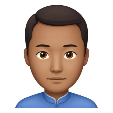 Receding hairline midpart Asian man. sticker