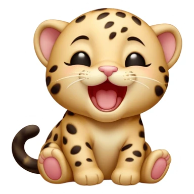 Cinematic Cute Yawning Baby Panther Portrait Emoji, Head tilted slightly with a dramatic, wide-open yawn, showcasing a small, plush body with drowsy, half-closed eyes and an open, relaxed expression, Simplified yet irresistibly adorable features, highly detailed, glowing with a soft, cozy glow, high shine, relaxed yet expressive, stylized with a dash of whimsical charm, soft glowing outline, capturing the essence of a drowsy yet affectionate baby panther that appears ready to stretch out for a nap! sticker