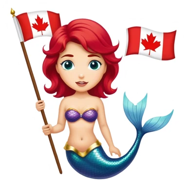 Tucker Carlson as a mermaid with a Canadian flag sticker