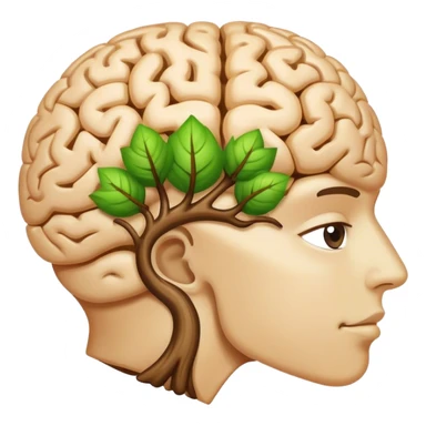 Brain thinking about nature sticker