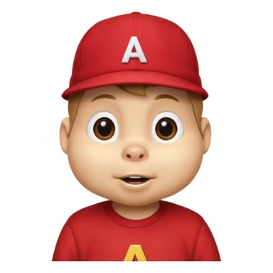 CHIPMUNK ALVIN FROM ALVIN AND THE CHIPMUNKS WITH RED SHIRT AND RED HAT VERY SKINNY AND MALNOURISHED sticker