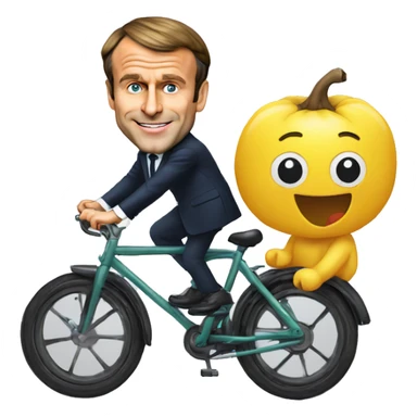 emmanuel macron sur un velo sticker