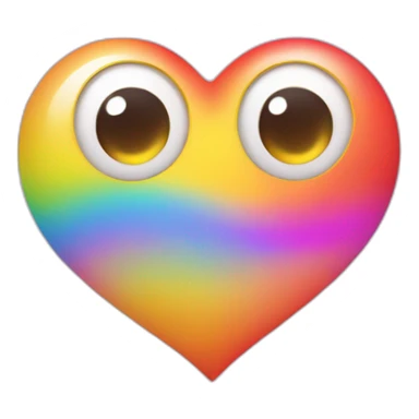 heart eyes emoji with rainbow hearts sticker