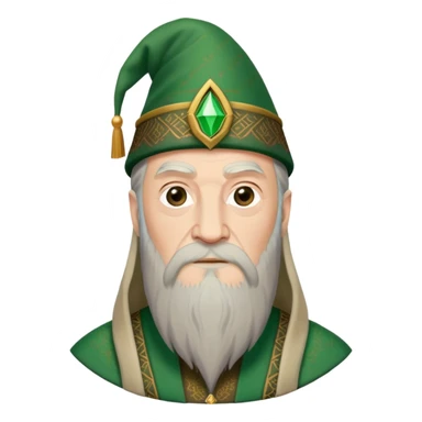 albus dumbledore from harry potter with green fez hat and decorative patterns, without gem sticker