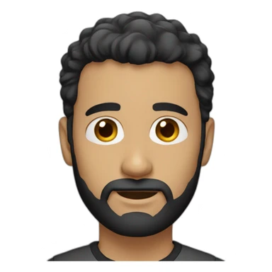 White man with fade shirt black hair , light brown eyes and black shirt beard  sticker