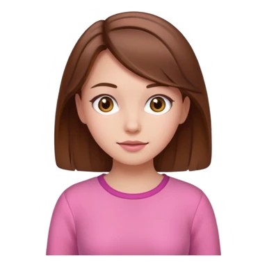 pink wearing girl with brown hair sticker