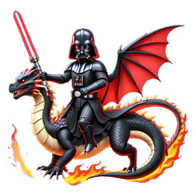 Darth vader riding a dragon sticker