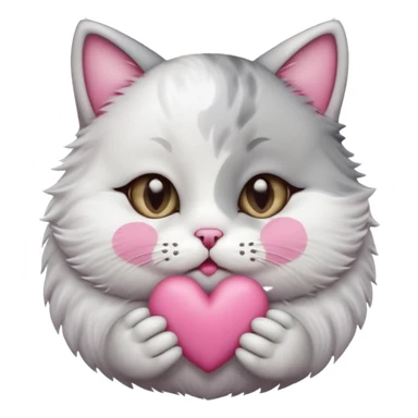 A cute circular cat blowing a smooch kiss with heart and little bite on the lower lip sticker
